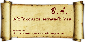 Bárkovics Annamária névjegykártya