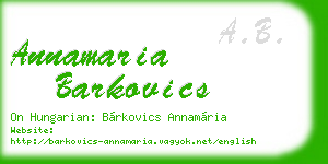 annamaria barkovics business card